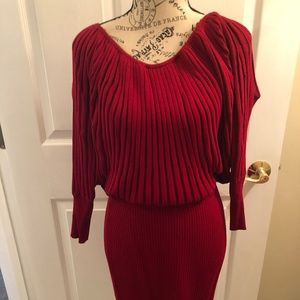 Cache Sweater Dress Red Size M